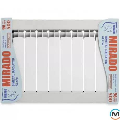Биметаллический радиатор Mirado 96/500 (8 секций), Цвет: Белый, Кол-во секций: 8, фото , изображение 3