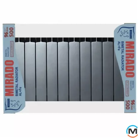 Биметаллический радиатор Mirado 96/500 (7 секций) СЕРЫЙ (silver), Цвет: Серый, Кол-во секций: 7, фото , изображение 2