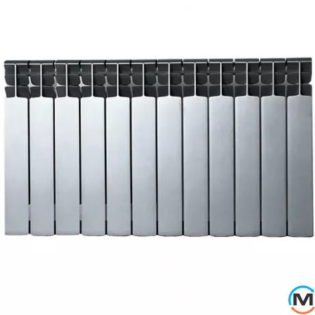 Биметаллический радиатор Mirado 96/500 (12 секций) СЕРЫЙ (silver), Цвет: Серый, Кол-во секций: 12, фото 