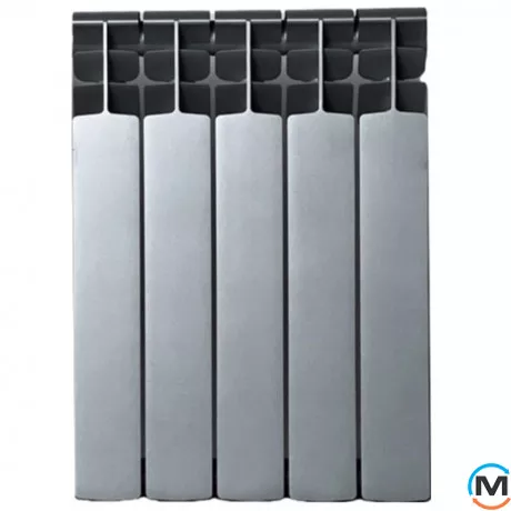 Биметаллический радиатор Mirado 96/500 (5 секций) СЕРЫЙ (silver), Цвет: Серый, Кол-во секций: 5, фото 