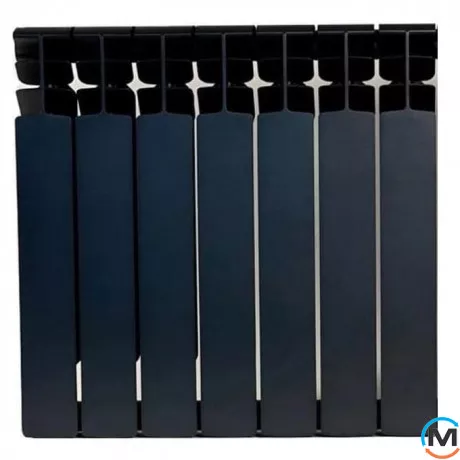 Биметаллический радиатор Mirado 96/500 (7 секции) ЧЕРНЫЙ (graphite), Цвет: Черный, Кол-во секций: 7, фото 