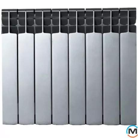 Биметаллический радиатор Mirado 96/500 (8 секций) СЕРЫЙ (silver), Цвет: Серый, Кол-во секций: 8, фото 