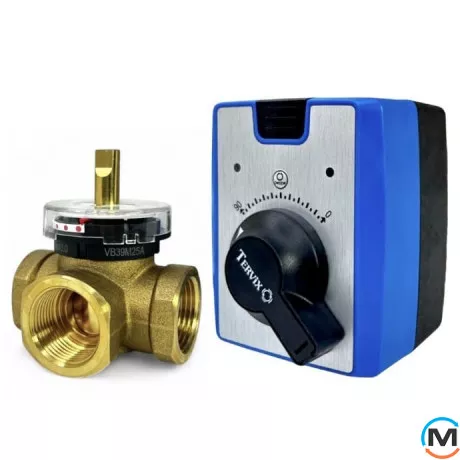 Комплект 3-ходовой смесительный клапан RMV DN20 Rp3/4"Tervix + Привод электрический 3-точки / 2-точки AMV, Диаметр резьбы: 3/4", фото 