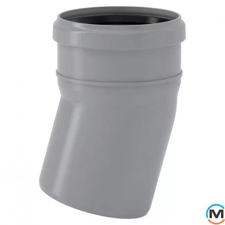 Колено канализационное Valsir Ø90 HTB 15°, Градус (град.): 15, Диаметр (мм): 90/90, фото 