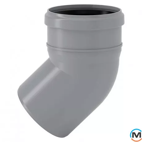 Колено канализационное Valsir Ø90 HTB 45°, Градус (град.): 45, Диаметр (мм): 90/90, фото 