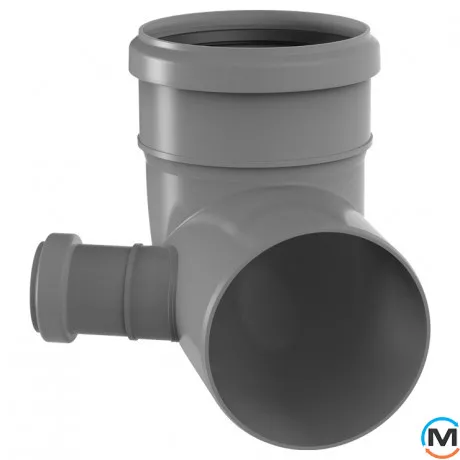 Колено канализационное Valsir с боковым отводом правое HTB Ø110/50 87°/67° R, фото 
