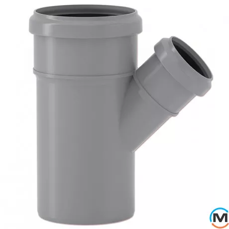 Тройник канализационный Valsir Ø90/50 HTEA редукционный 45°, фото 