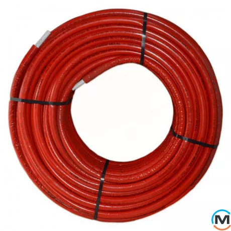Труба Valsir в ізоляції металопластикова MIXAL Ø16 х 2,0 мм ЧЕРВОНА (бухта 100 м), Модифікація: Бухта 100 м, Колір: червоний, Діаметр (мм): 16, фото 