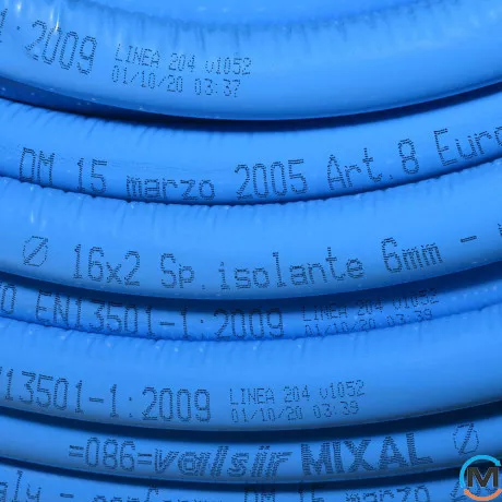 Труба Valsir в изоляции металлопластиковая MIXAL Ø16 х 2,0 мм ГОЛУБЕЖНАЯ (бухта 100 м), Модификация: Бухта 100 м, Цвет: Голубой, Диаметр (мм): 16, фото , изображение 2
