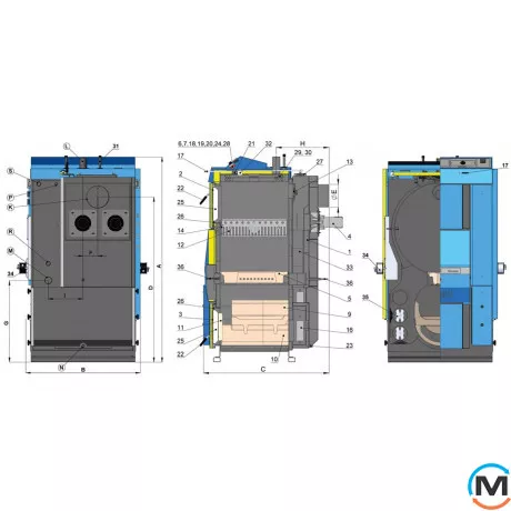 Твердопаливний піролізний котел ATMOS DC 105S, Теплова потужність (кВт): 105, фото , зображення 9