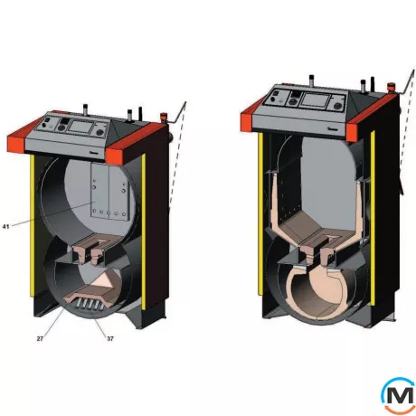 Твердотопливный пиролизный котел ATMOS DC 25 S, Тепловая мощность (кВт): 27, фото , изображение 15
