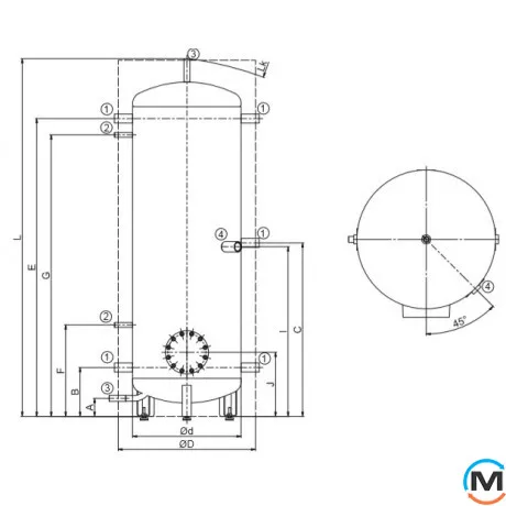 Теплоакумулятор Drazice NAD 750 v1(TJ 6/4") із ізоляцією UA, Об'єм (л): 772, фото , зображення 5