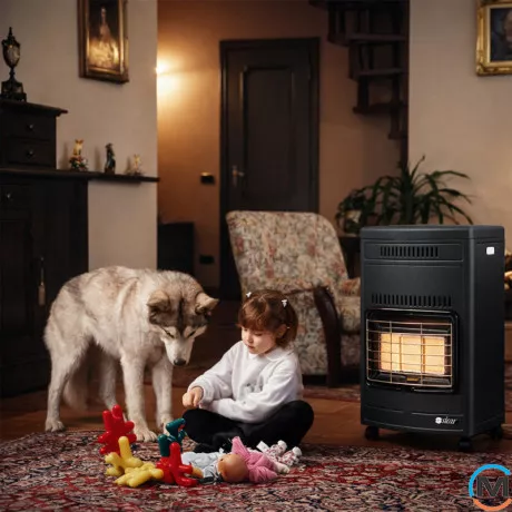 Газовий інфрачервоний обігрівач Sicar euro 90 4,2 кВт п'єзопідпал, 3 режими, датчик co₂, редуктор + шланг, фото , зображення 8