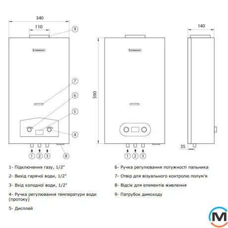 Газовая дымоходная колонка Termaxit JSD 20-A6, фото , зображення 6
