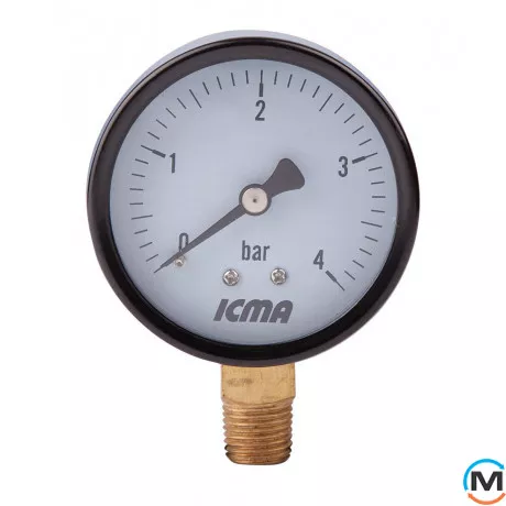 Манометр Icma Ø 63.Радиальное подключение 1/4, 10бар, фото 