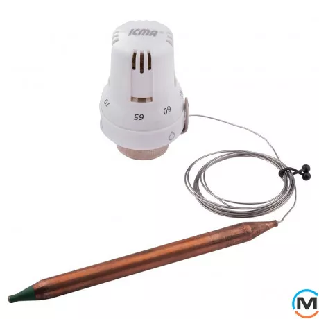 Термостатическая головка Icma 992 с выносным датчиком 20-70С, 30х1,5, фото 