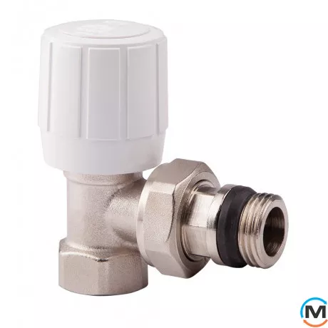 Угловой термостатический вентиль Icma 974 3/4", Диаметр резьбы: 3/4", Исполнение: Угловой, Цвет: Никелированный, фото 