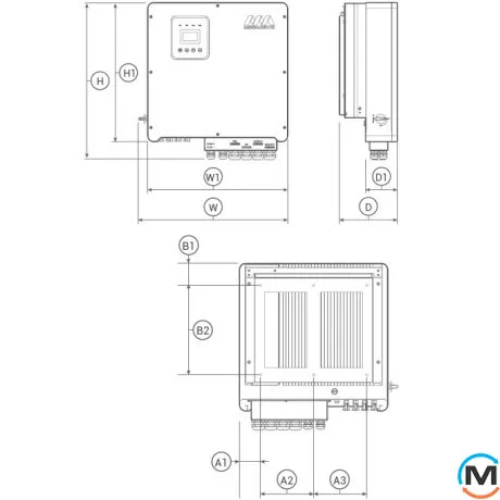 Гібридний трифазний інвертор Megarevo for LP R15KH3 (15 кВт, 150-550 В), фото , зображення 3