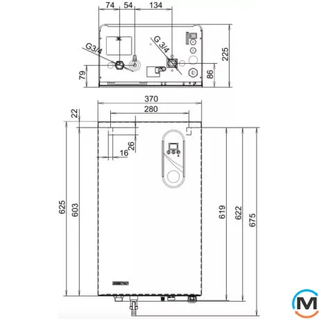 Электрический котел Mora-TOP Electra Light 6 кВт серый, Тепловая мощность (кВт): 6, фото , изображение 5