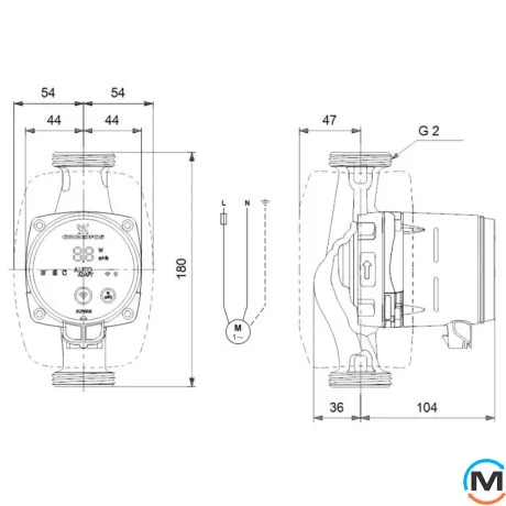 Циркуляционный насос Grundfos ALPHA3 32-80 180, Модификация: ALPHA 3 32-80 180, фото , изображение 2