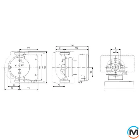 Циркуляционный насос Grundfos MAGNA1 32-120 180 1х230V PN10, Модификация: MAGNA1 32-120 180, фото , изображение 3