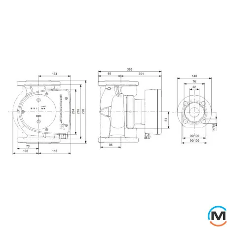 Циркуляционный насос Grundfos MAGNA1 32-120 220 F, Модификация: MAGNA1 32-120 220 F, фото , изображение 3