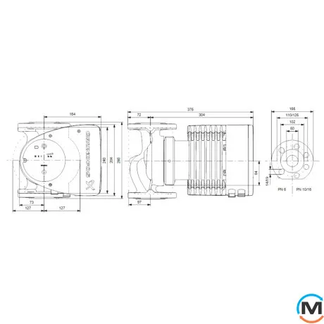Циркуляционный насос Grundfos MAGNA1 50-120 F 280, Модификация: MAGNA1 50-120 F 280, фото , изображение 3
