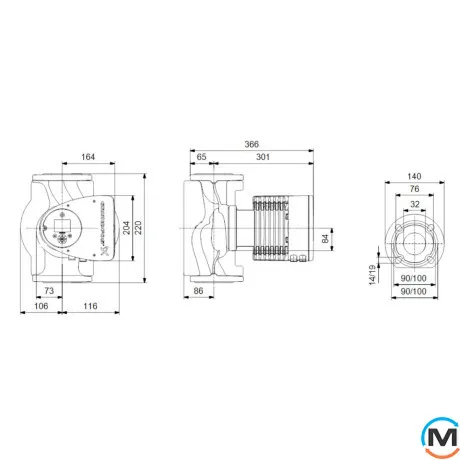 Циркуляционный насос Grundfos MAGNA3 32-120 F 220, Модификация: MAGNA3 32-120 F 220, фото , изображение 3