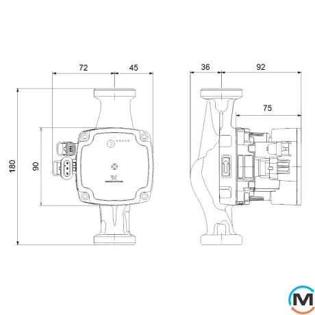 Циркуляционный насос Grundfos UPM3 HYBRID 25-70 180 ACA 9 R серый, фото , изображение 3