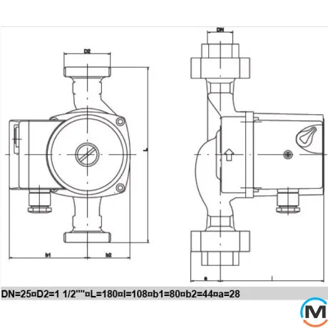 Насос циркуляционный GHN 25/70-130 с "мокрым ротором" Rp 1 IMP Pumps, Модификация: GHN 25/70-130, фото , изображение 3
