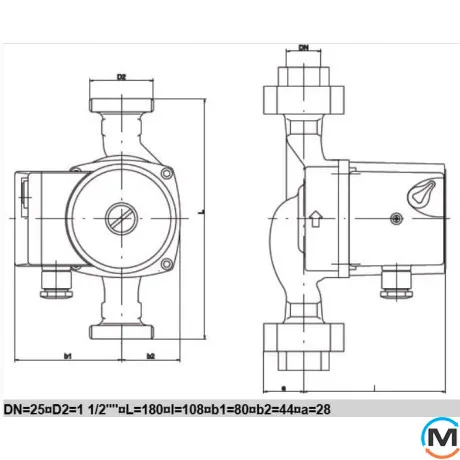 Насос циркуляционный IMP Pumps GHN 25/70-180 с "мокрым ротором" Rp 1, Модификация: GHN 25/70-180, фото , изображение 3
