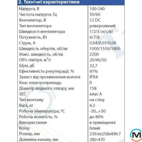 Побутовий рекуператор з датчиком CO₂ Tervix Pro Line ECO Pair Plus WiFi, фото , зображення 16