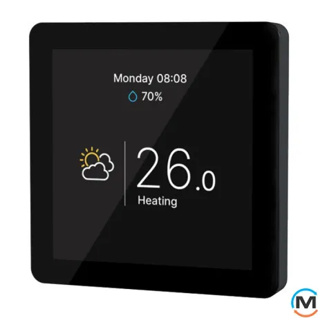 Кімнатний сенсорний термостат з WiFi керуванням Tervix Pro Line TouchScreen Thermostat (котел), чорний, фото , зображення 2