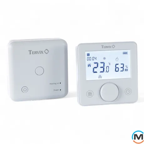 Бездротовий кімнатний термостат з WiFi керуванням Tervix Pro Line для газового/електричного котла + USB, Колір: Білий, фото 