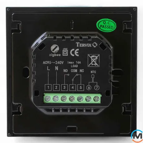 Термостат з керуванням ZigBee Tervix Pro Line для водяної/електричної теплої підлоги, чорний, фото , зображення 4
