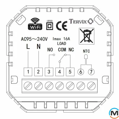 Термостат з керуванням ZigBee Tervix Pro Line для водяної/електричної теплої підлоги, чорний, фото , зображення 7