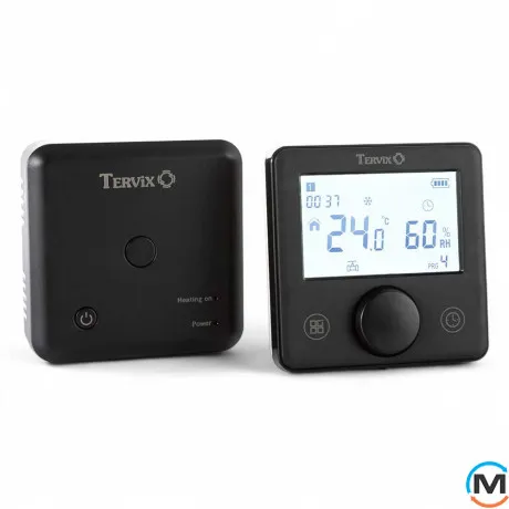 Бездротовий кімнатний термостат з WiFi керуванням Tervix Pro Line для газ./ел. котла + USB, Колір: Чорний, фото 