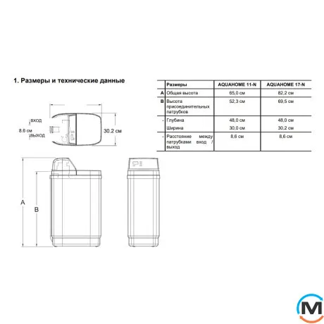 Система пом'якшення води Viessmann Aquahome 17-N, Макс. Продуктивність (куб. м/год): 1.9, фото , зображення 3