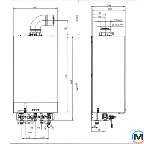 Конденсаційний газовий котел Viessmann Vitodens classic BPKB-25kW, фото , зображення 5