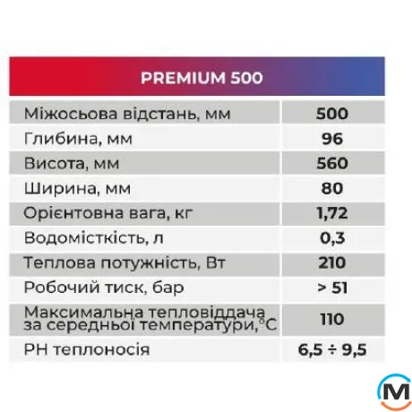 Радиатор секционный JL биметаллический PREMIUM 500/100, Межосевое расстояние (мм): 500, фото , изображение 9