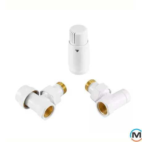 Кран угловой ARTTIDESIGN с термоголовкой 1/2” x 1/2” белый матовый, фото , изображение 2