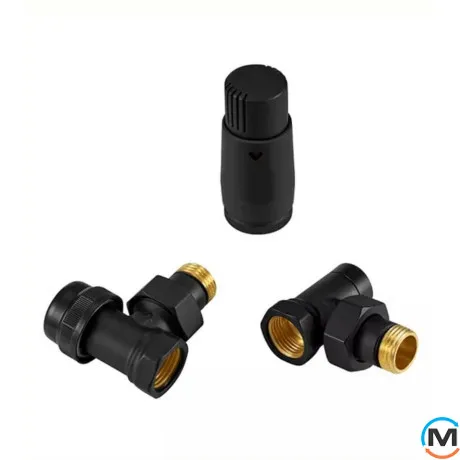 Кран угловой ARTTIDESIGN с термоголовкой 1/2” x 1/2” черный матовый, фото , изображение 2