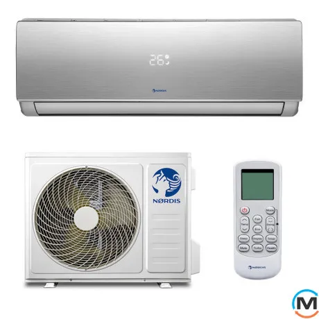 Кондиционер Nordis Sirius Silver Inverter Wi-Fi NDI-S18TC1(S) — 50 м² обогрев до -20°C, Цвет: Серебристый, Площадь помещения (кв.м): 50, фото 