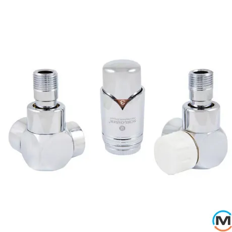 Комплект термостатический Schlosser Exclusive осевой правый GZ 1/2 х 16x2 mm PEX хром, фото 