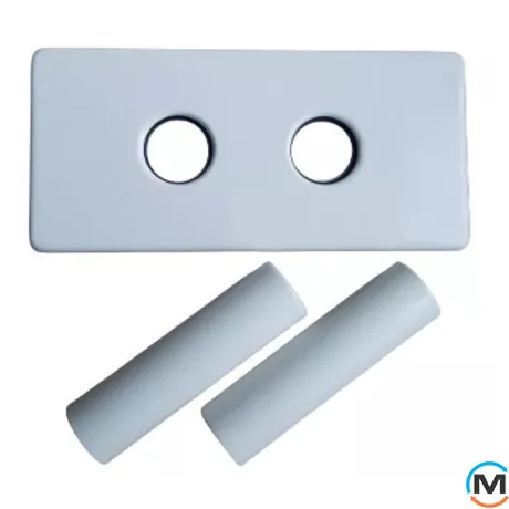 Двойная Розетка Schlosser 150/70 мм L=50 + 2 трубки d=22mm белая, фото 