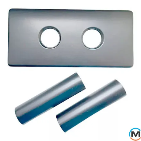 Двойная Розетка Schlosser 150/70 мм L=50 + 2 трубки d=22mm RAL7016 антрацит мат, фото 