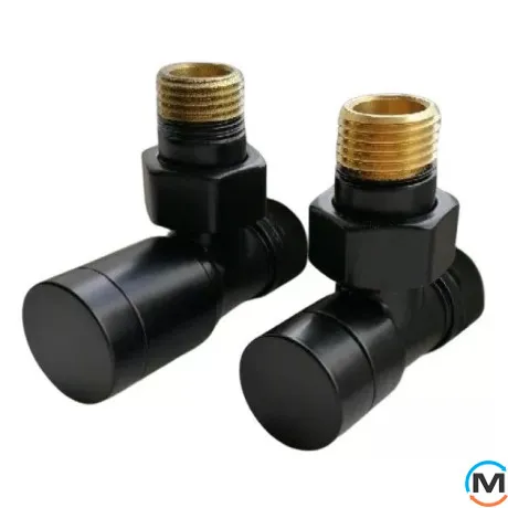 Комплект Schlosser Elegant с ручной регулировкой угловой GZ 1/2 x 15mm Cu RAL9005 черный мат, фото 