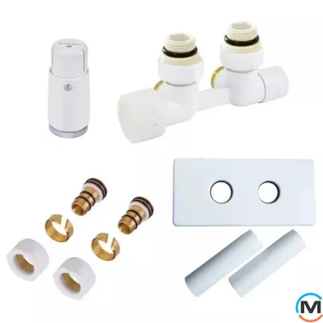 Комплект Schlosser Duo-plex Mini (Comple Selection) прямой GZ 1/2 x 15mm Cu белый головка MINI M30x1,5+ Комплект трубок с двойной розеткой, фото 