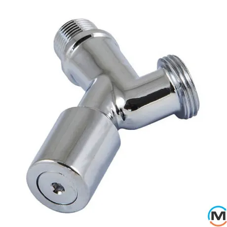 Кран санитарный Schlosser грибковый угловой DN15 GZ 1/2" x 3/4" хром (для стиральной машины), фото 