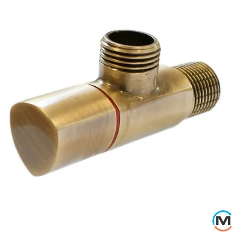 Кран санитарный Schlosser угловой DN15 1/2" GZ x 1/2" GZ античная латунь, фото 